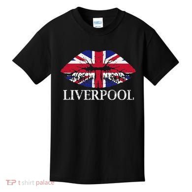 Liverpool England British Flag Lips Kids T-Shirt