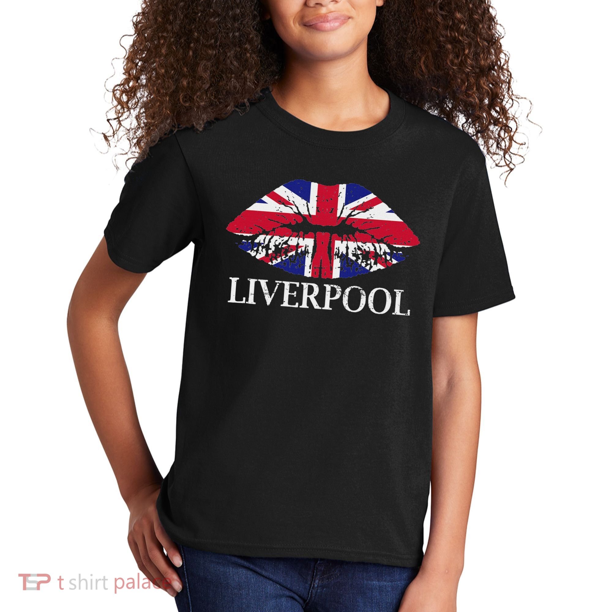 Liverpool England British Flag Lips Kids T-Shirt