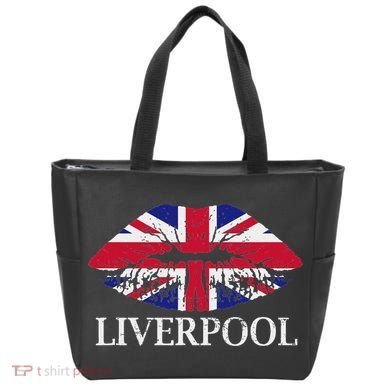 Liverpool England British Flag Lips Tote Bag
