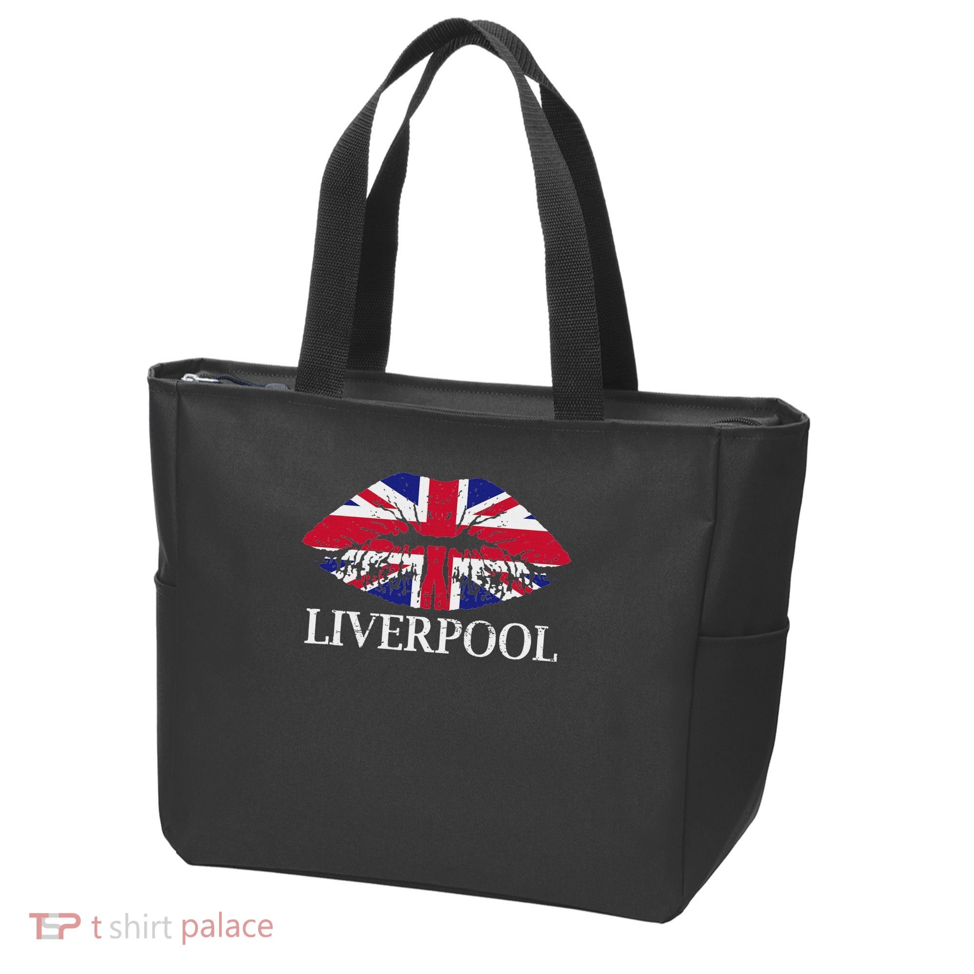 Liverpool England British Flag Lips Tote Bag
