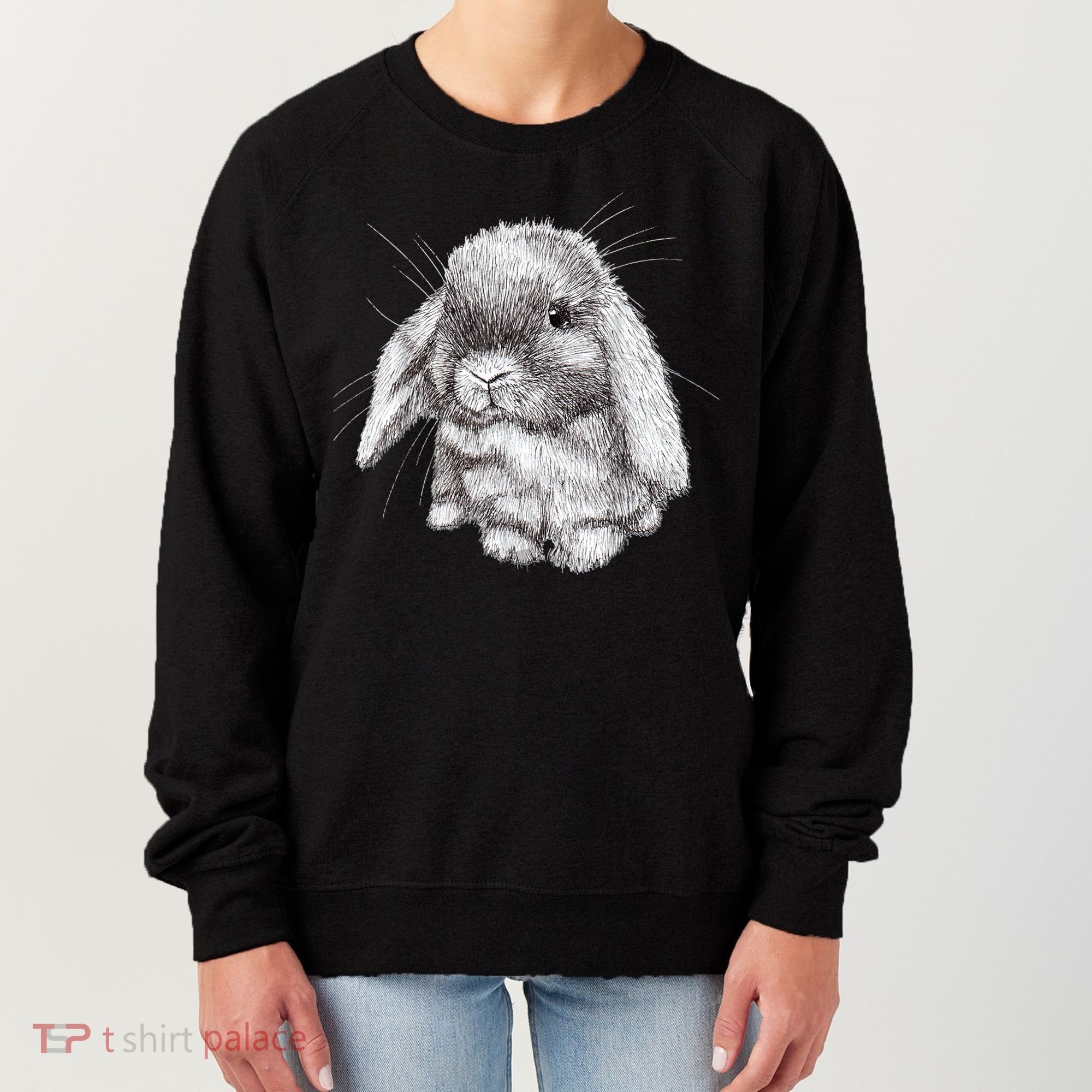 Lop Eared Bunny Rabbit Sketch Gift For Mens Womens Childrens Women's Sweatshirt