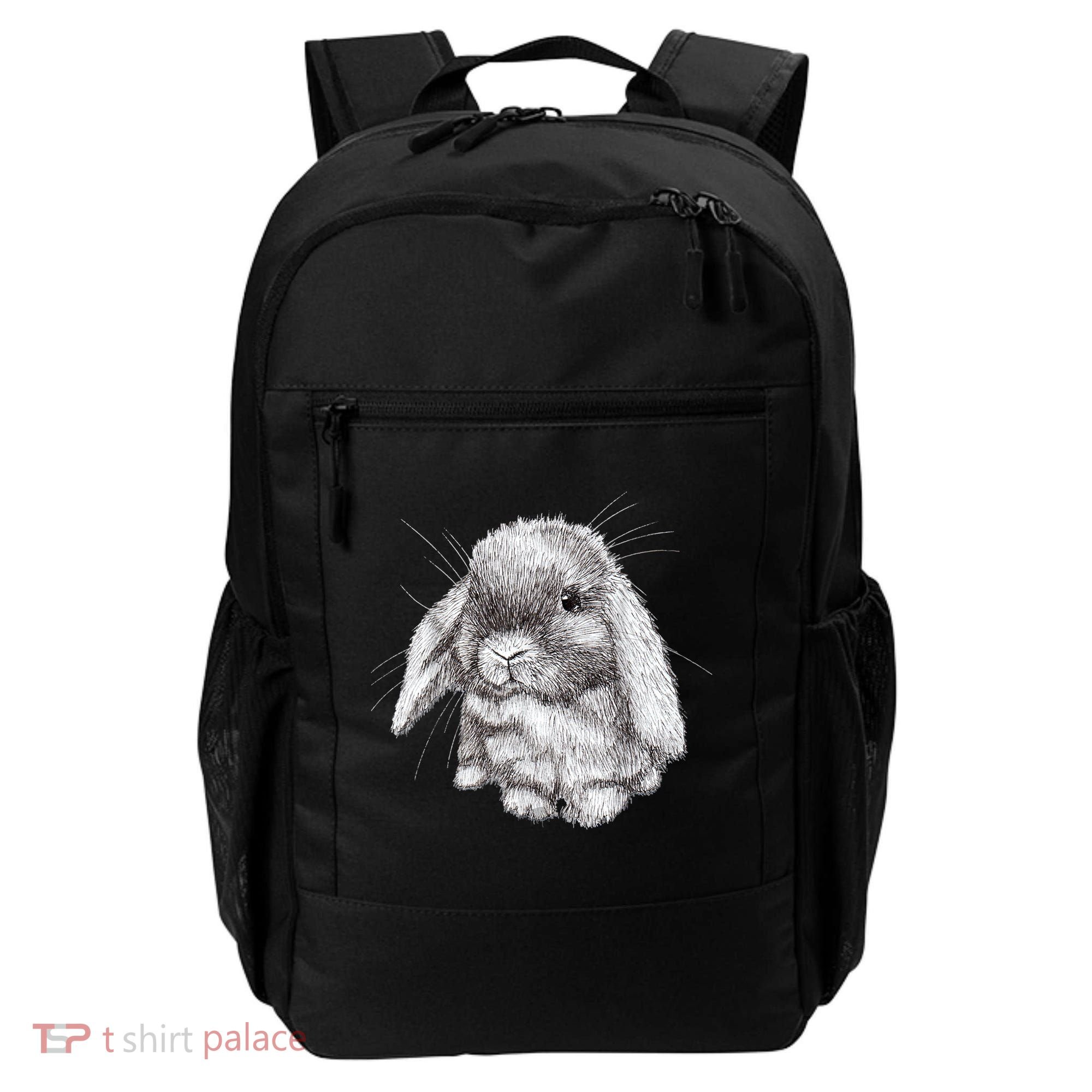 Lop Eared Bunny Rabbit Sketch Gift For Mens Womens Childrens Backpack