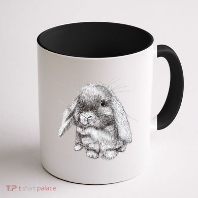 Lop Eared Bunny Rabbit Sketch Gift For Mens Womens Childrens Coffee Mug back