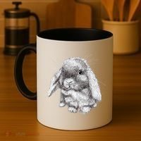 Lop Eared Bunny Rabbit Sketch Gift For Mens Womens Childrens Coffee Mug thumb 4