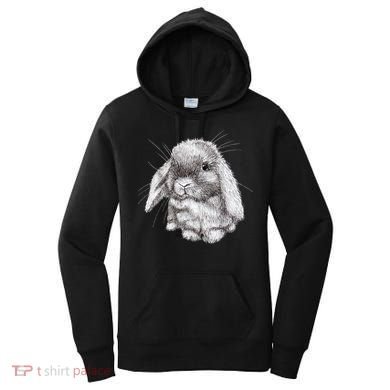 Lop Eared Bunny Rabbit Sketch Gift For Mens Womens Childrens Women's Hoodie