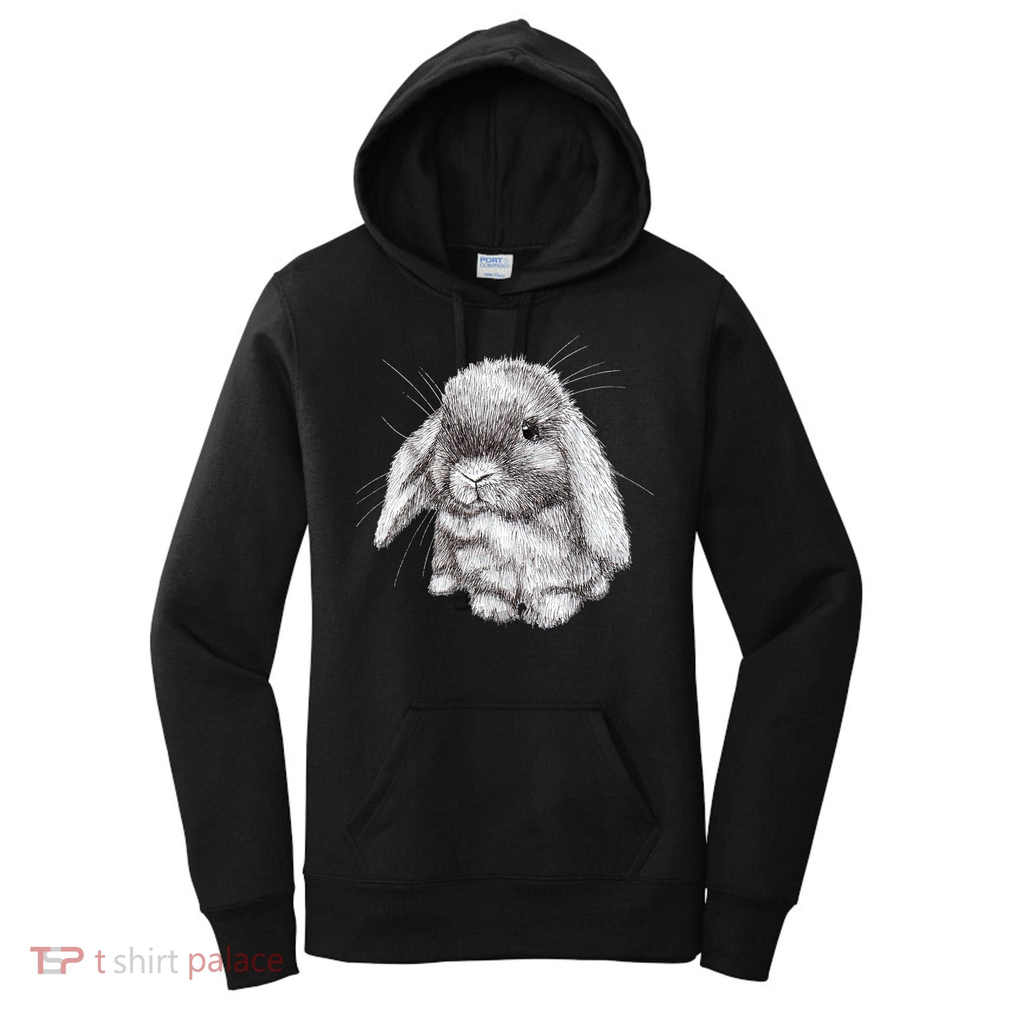 Lop Eared Bunny Rabbit Sketch Gift For Mens Womens Childrens Women's Hoodie