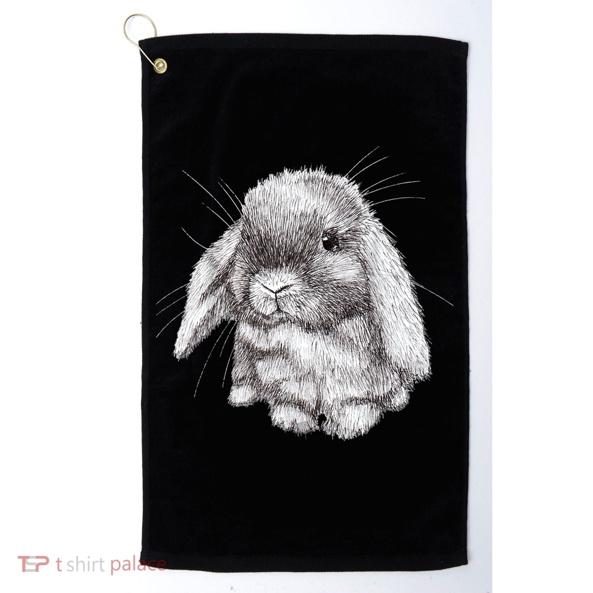 Lop Eared Bunny Rabbit Sketch Gift For Mens Womens Childrens Golf Towel