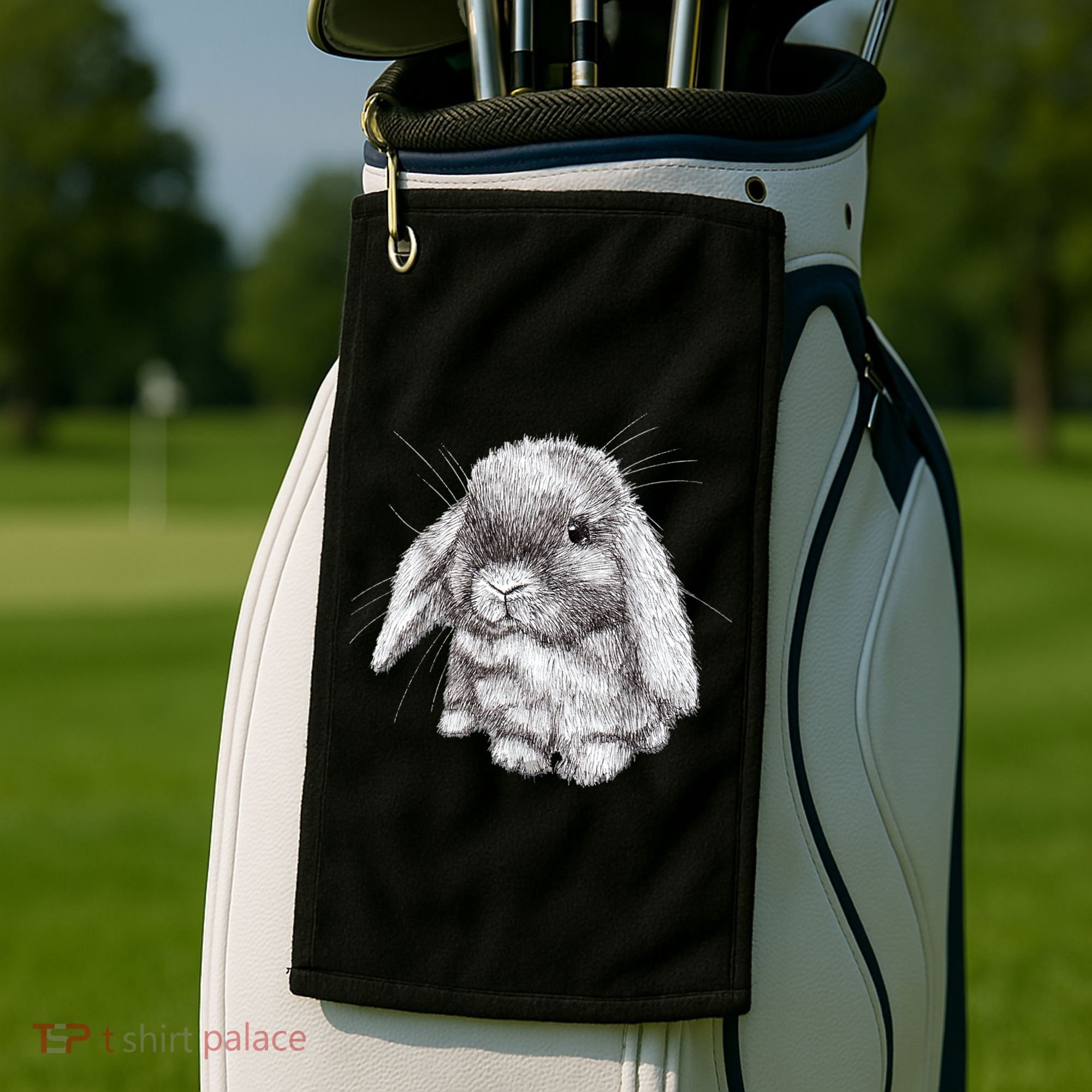 Lop Eared Bunny Rabbit Sketch Gift For Mens Womens Childrens Golf Towel