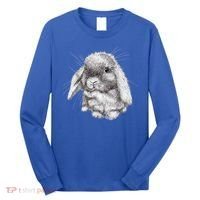 Lop Eared Bunny Rabbit Sketch Gift For Mens Womens Childrens Long Sleeve Shirt thumb 0