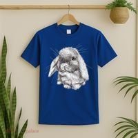 Lop Eared Bunny Rabbit Sketch Gift For Mens Womens Childrens T-Shirt thumb 2