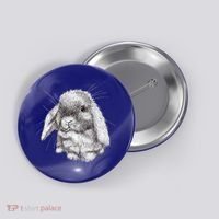 Lop Eared Bunny Rabbit Sketch Gift For Mens Womens Childrens Button thumb 0