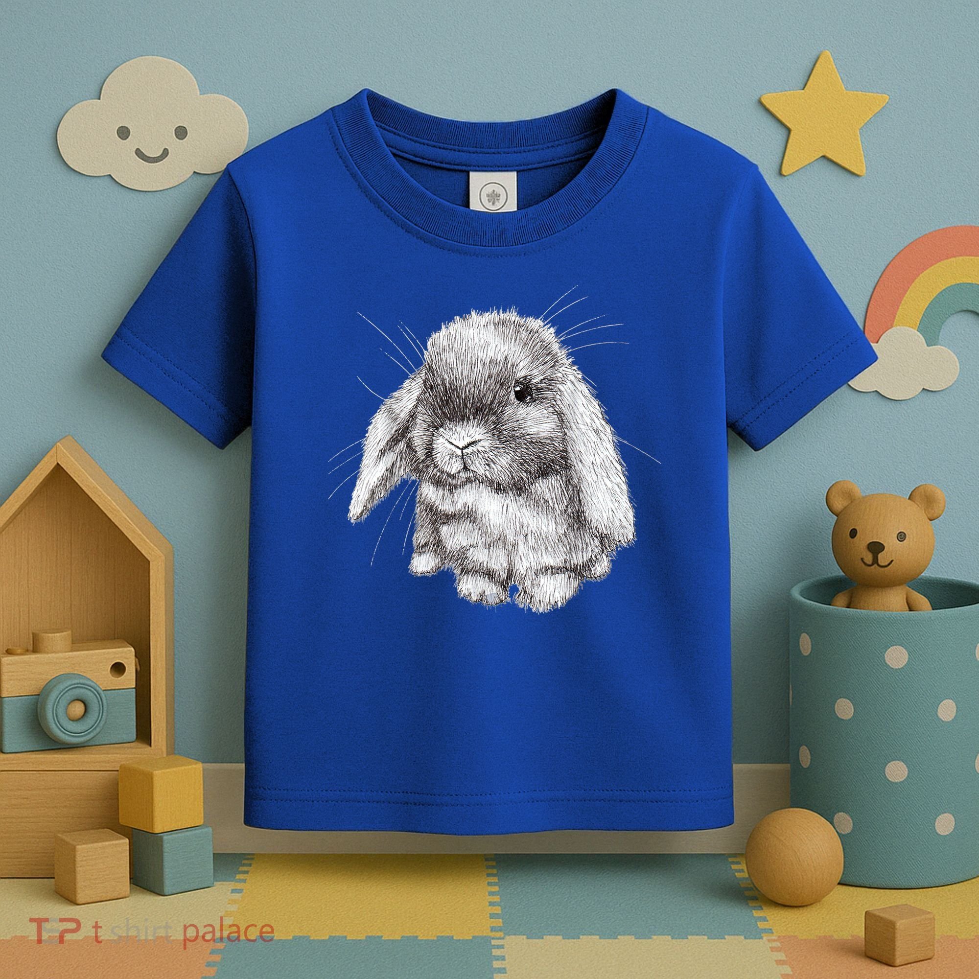 Lop Eared Bunny Rabbit Sketch Gift For Mens Womens Childrens Toddler T-Shirt