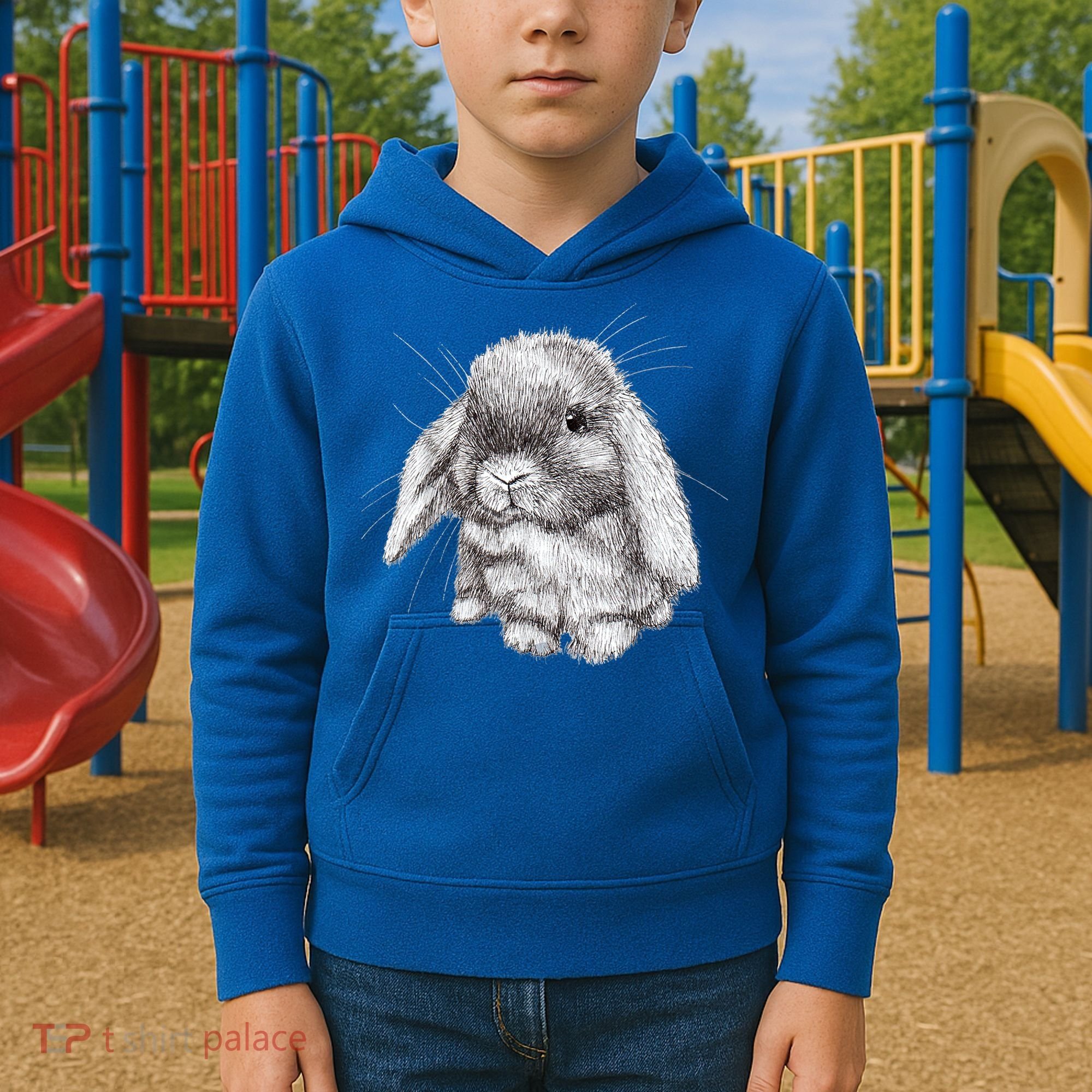 Lop Eared Bunny Rabbit Sketch Gift For Mens Womens Childrens Kids Hoodie