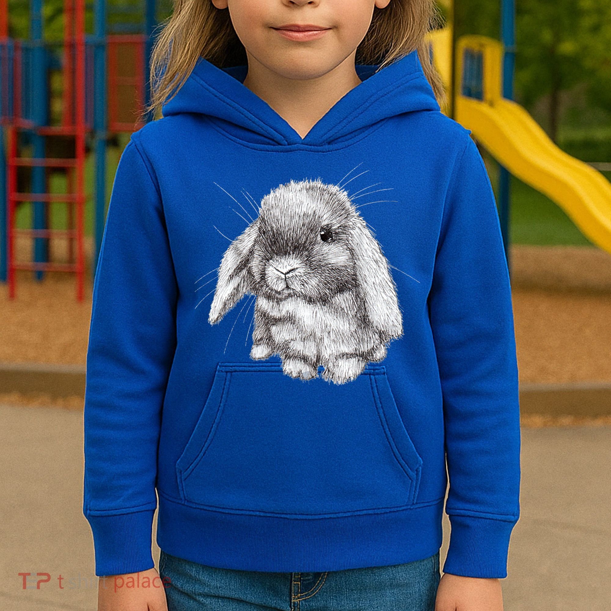 Lop Eared Bunny Rabbit Sketch Gift For Mens Womens Childrens Kids Hoodie