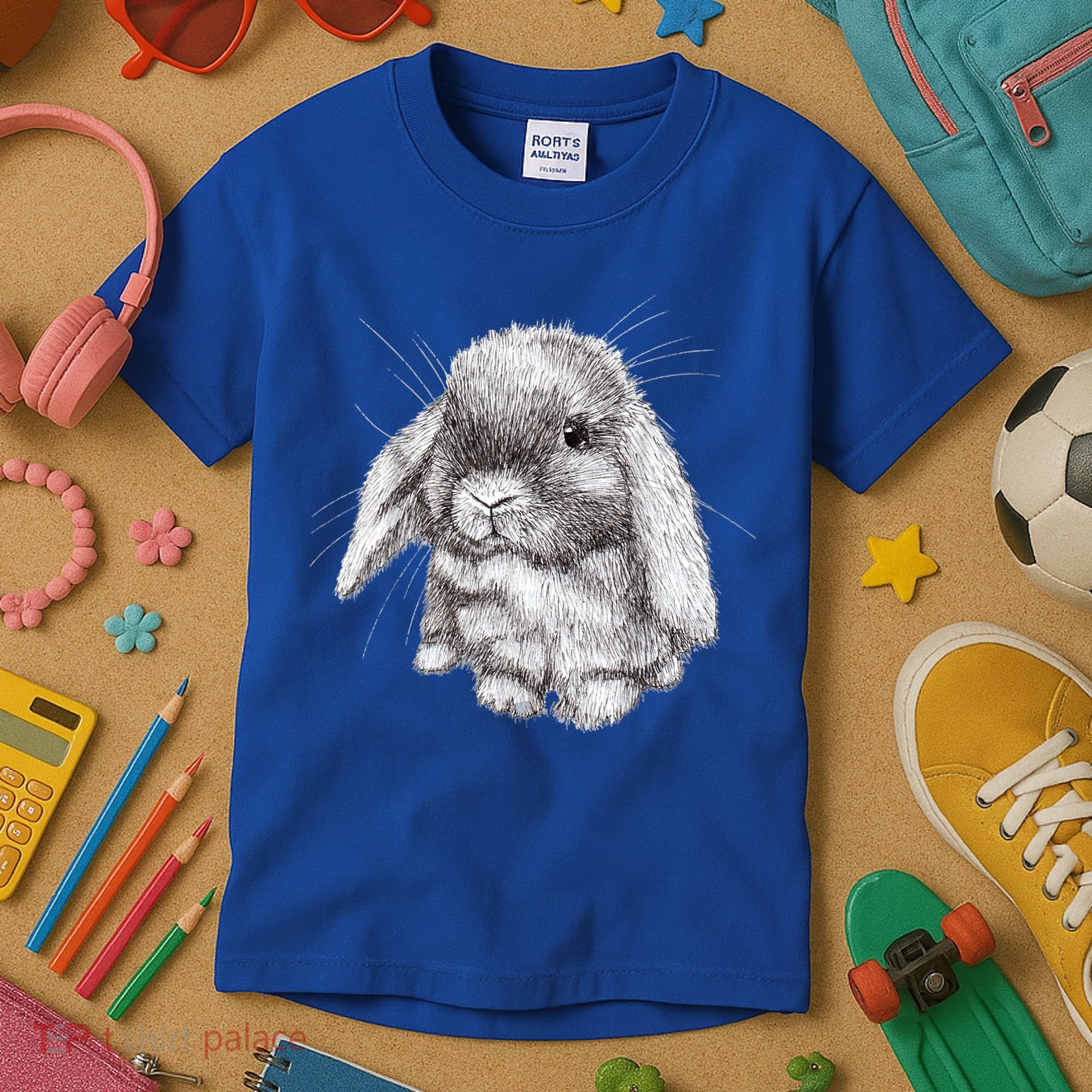 Lop Eared Bunny Rabbit Sketch Gift For Mens Womens Childrens Kids T-Shirt