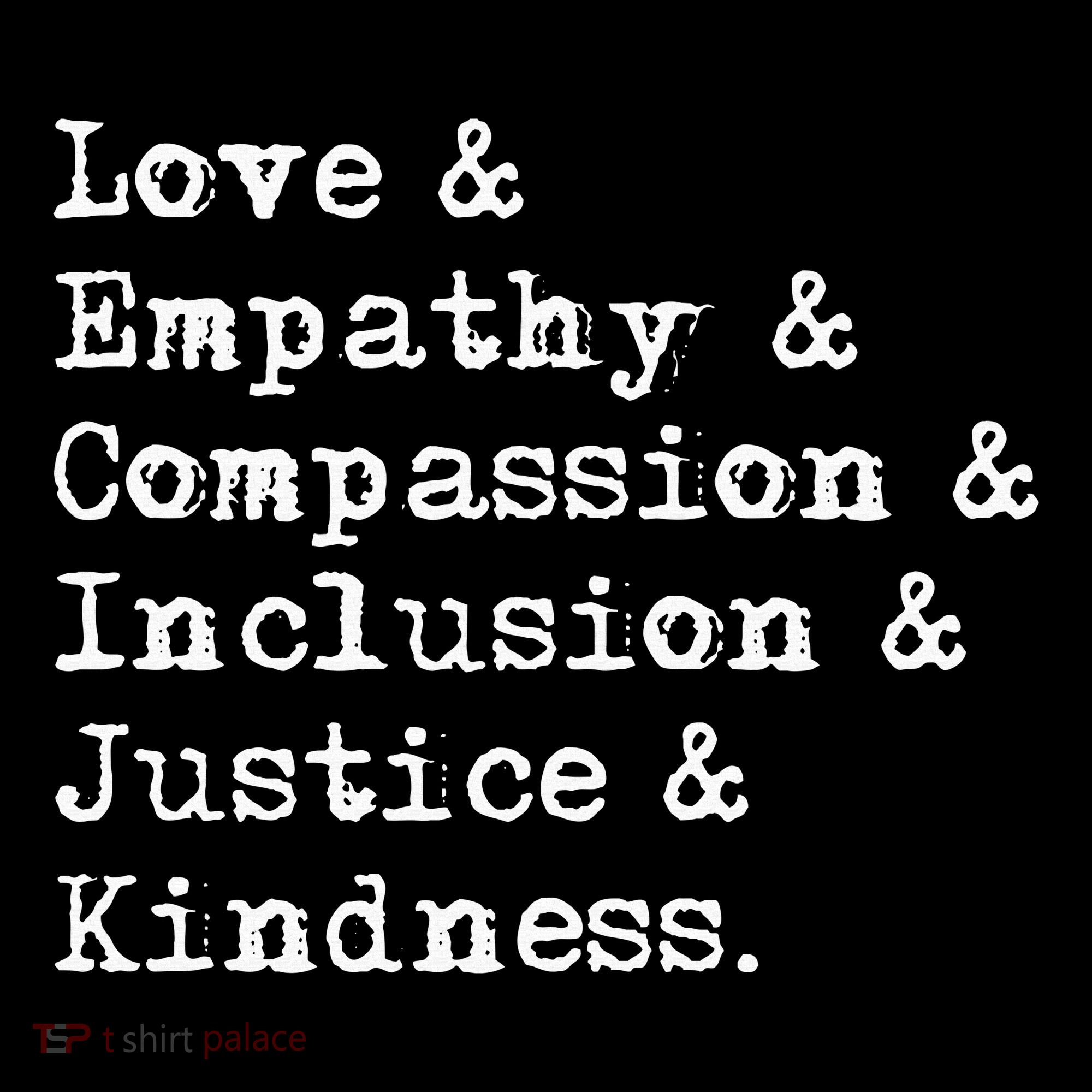 Love Empathy Compassion Inclusion Justice Kindness Baby Bodysuit