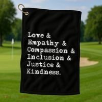 Love Empathy Compassion Inclusion Justice Kindness Golf Towel thumb 1