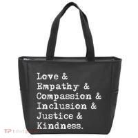 Love Empathy Compassion Inclusion Justice Kindness Tote Bag thumb 0