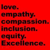 Love Empathy Compassion Inclusion Equity Excellence Santa Hat thumb 1