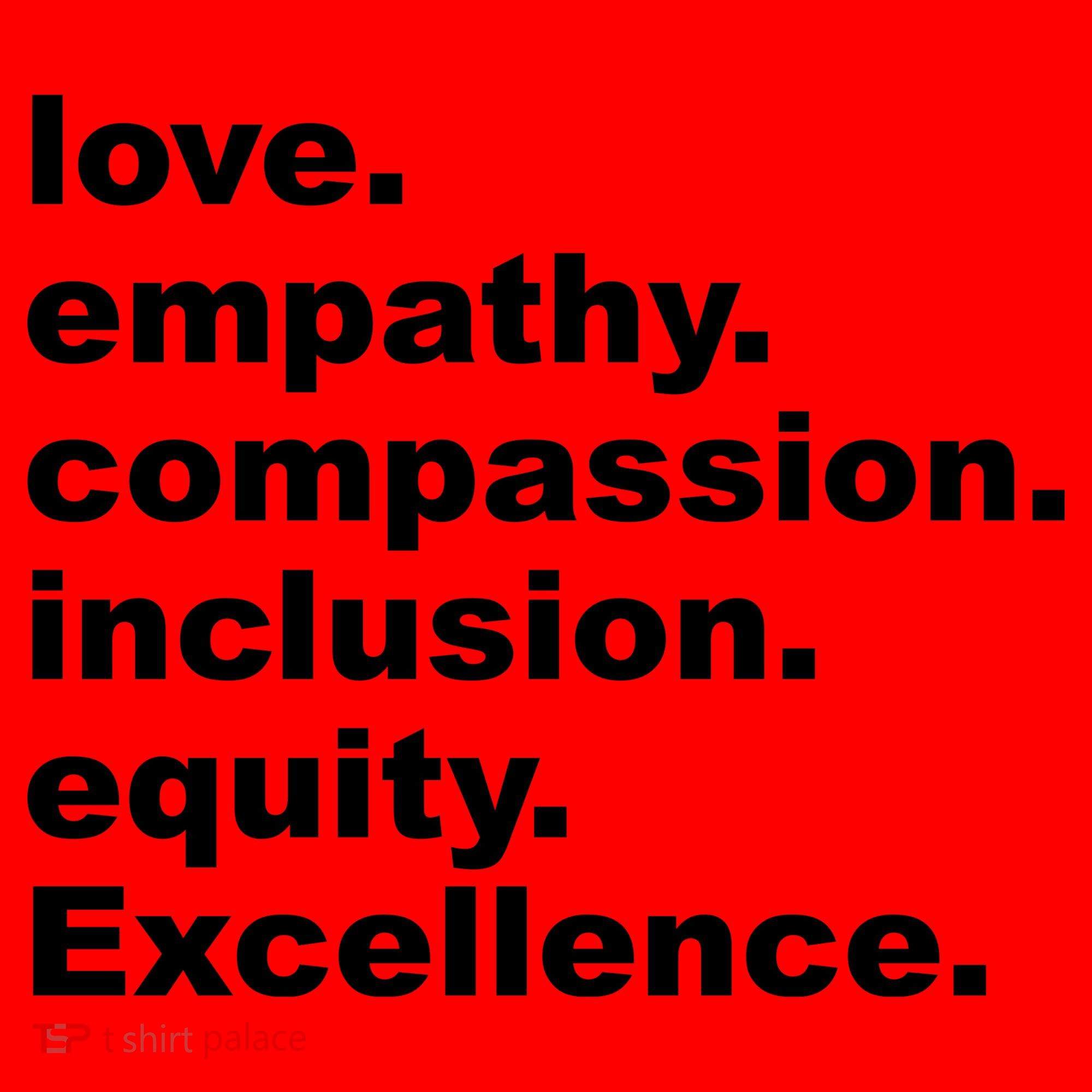 Love Empathy Compassion Inclusion Equity Excellence Santa Hat