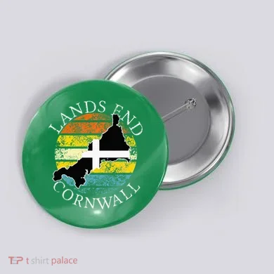 Lands End Cornwall England Celtic Cornish Gift Button