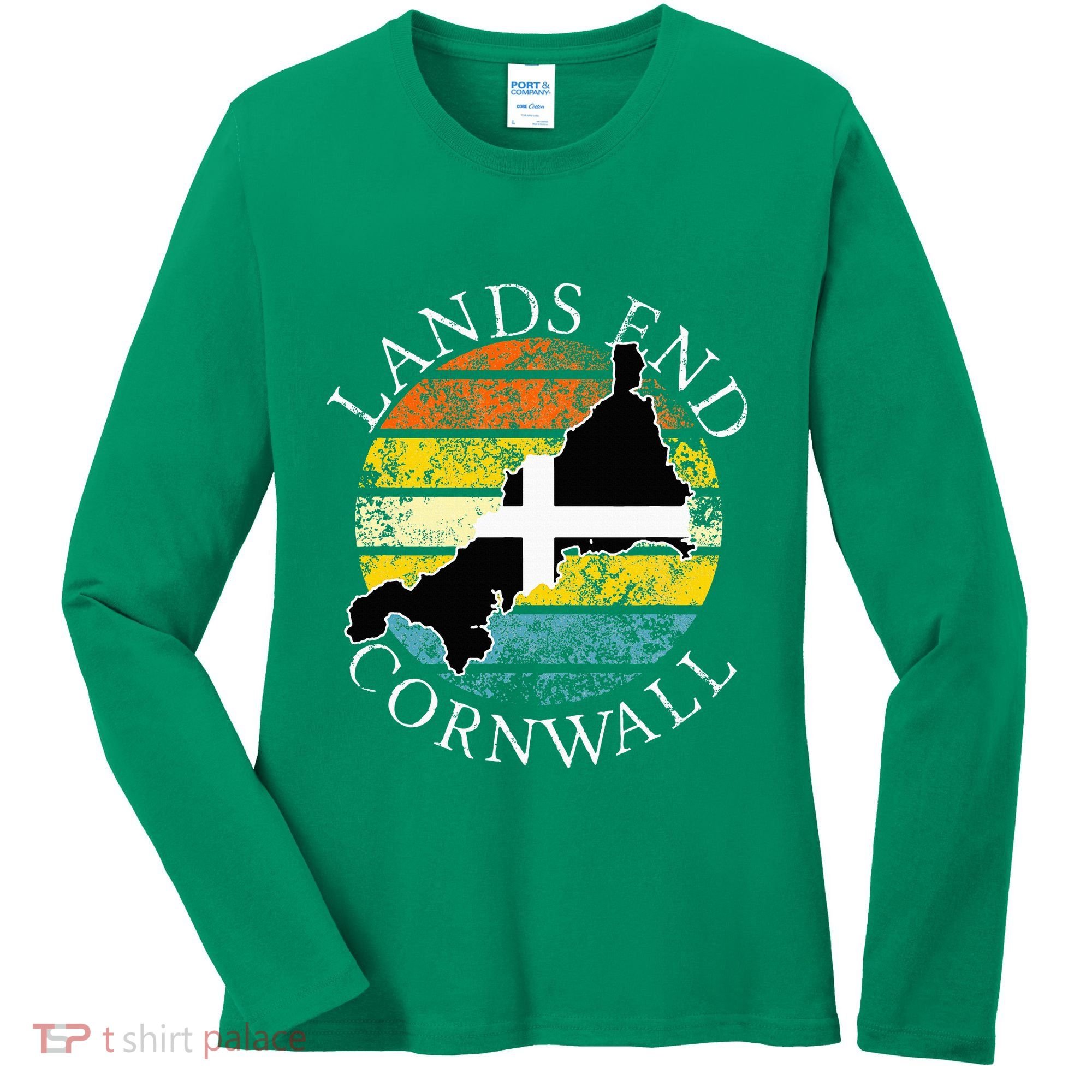 Lands End Cornwall England Celtic Cornish Gift Women's Long Sleeve Shirt