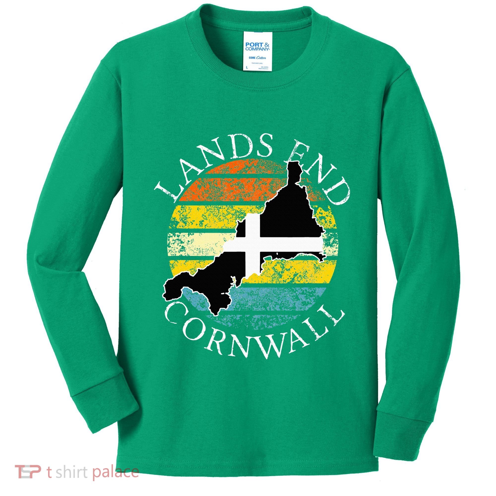 Lands End Cornwall England Celtic Cornish Gift Kids Long Sleeve Shirt