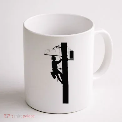 Lineman Electric Cable Lineman Gift Coffee Mug back