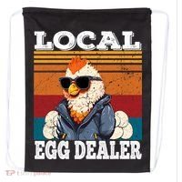 Local Egg Dealer Funny Egg Peddler Chicken Egg Farmer Drawstring Bag thumb 0