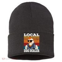 Local Egg Dealer Funny Egg Peddler Chicken Egg Farmer Sustainable Knit Beanie thumb 0