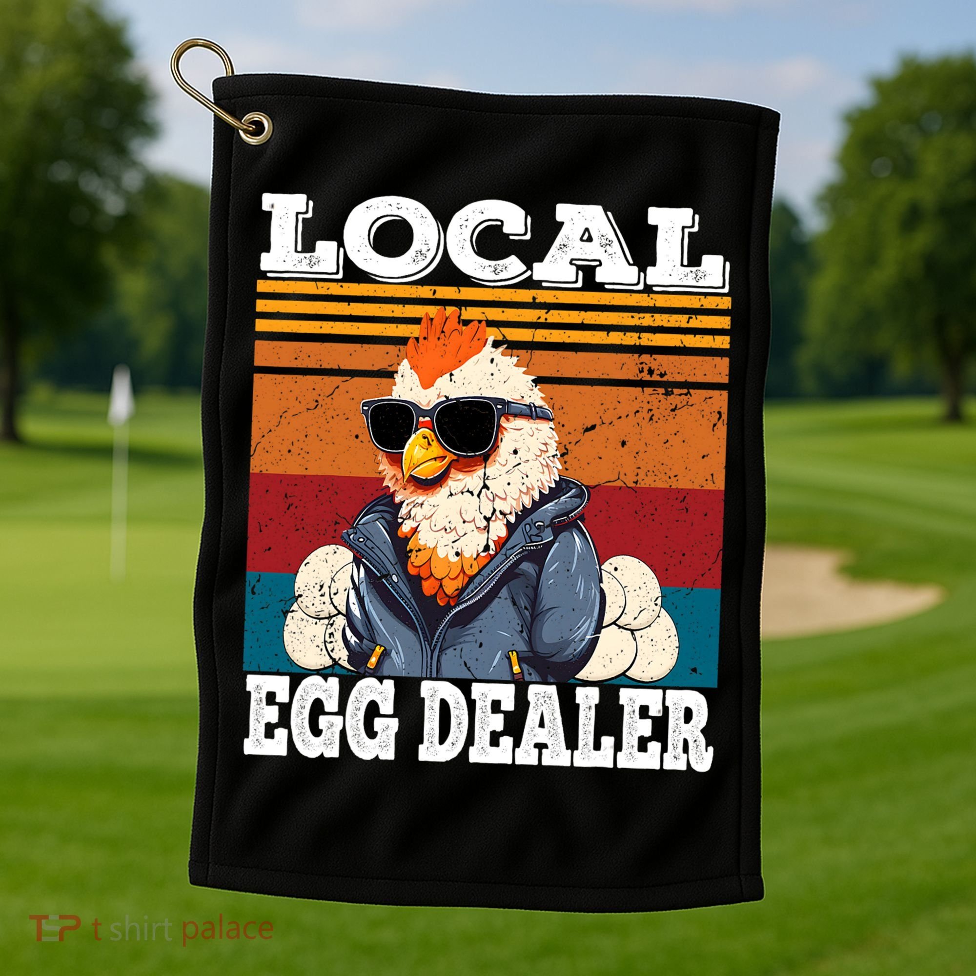 Local Egg Dealer Funny Egg Peddler Chicken Egg Farmer Golf Towel
