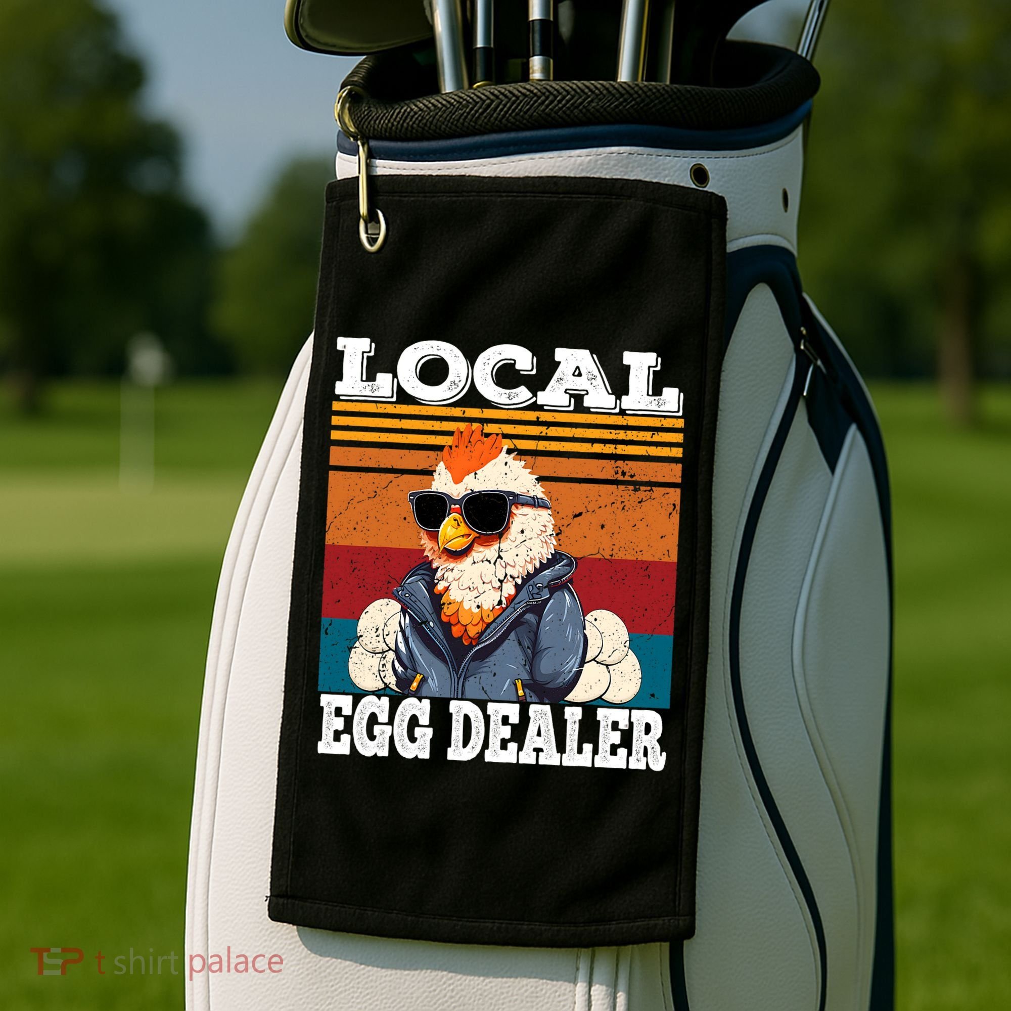 Local Egg Dealer Funny Egg Peddler Chicken Egg Farmer Golf Towel