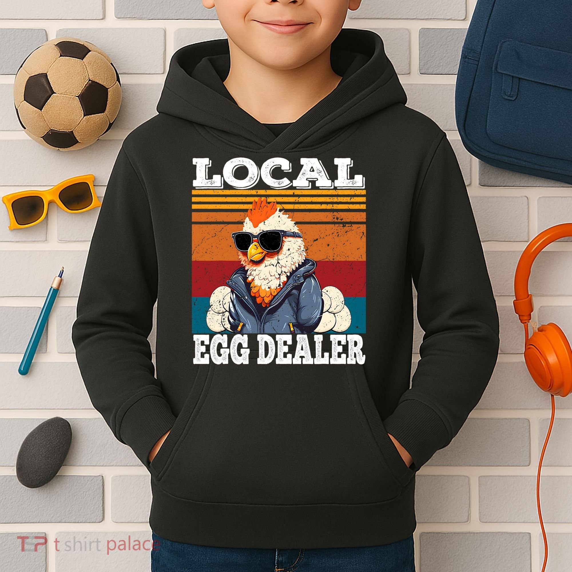 Local Egg Dealer Funny Egg Peddler Chicken Egg Farmer Kids Hoodie
