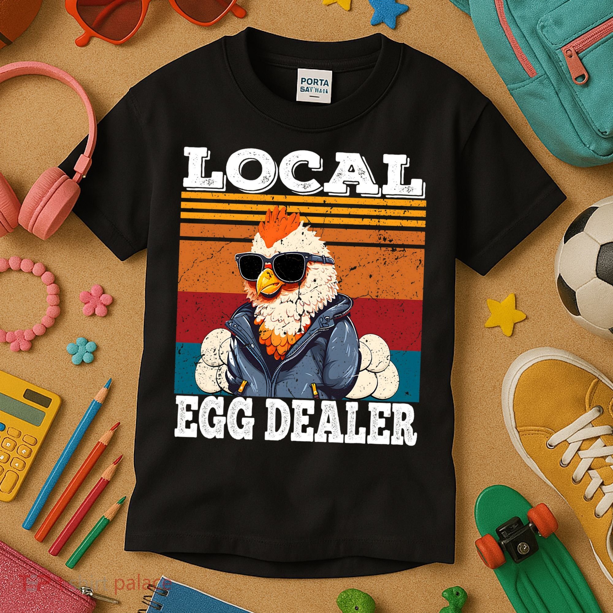 Local Egg Dealer Funny Egg Peddler Chicken Egg Farmer Kids T-Shirt