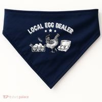 Local Egg Dealer Funny Bleached Chicken Lover Farm Farmer USA-Made Doggie Bandana thumb 0