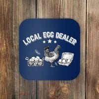 Local Egg Dealer Funny Bleached Chicken Lover Farm Farmer Coaster thumb 0