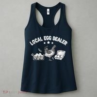 Local Egg Dealer Funny Bleached Chicken Lover Farm Farmer Women's Tank Top thumb 3