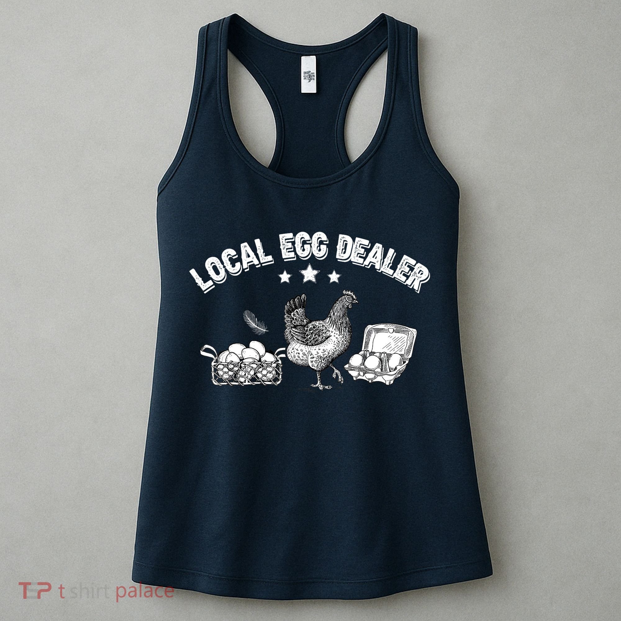 Local Egg Dealer Funny Bleached Chicken Lover Farm Farmer Women's Tank Top
