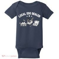 Local Egg Dealer Funny Bleached Chicken Lover Farm Farmer Baby Bodysuit thumb 0