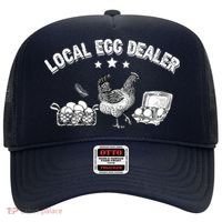 Local Egg Dealer Funny Bleached Chicken Lover Farm Farmer Hat thumb 0
