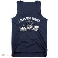 Local Egg Dealer Funny Bleached Chicken Lover Farm Farmer Tank Top thumb 0