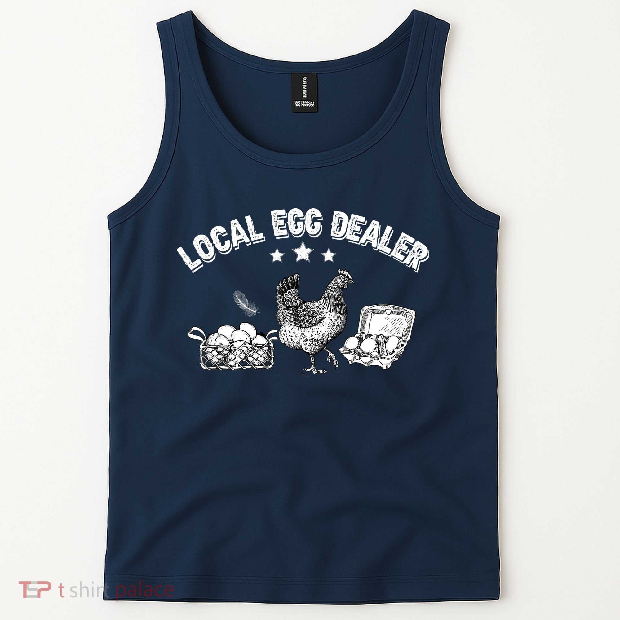 Local Egg Dealer Funny Bleached Chicken Lover Farm Farmer Tank Top