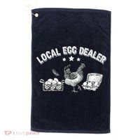 Local Egg Dealer Funny Bleached Chicken Lover Farm Farmer Golf Towel thumb 0