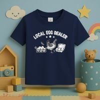 Local Egg Dealer Funny Bleached Chicken Lover Farm Farmer Toddler T-Shirt thumb 3