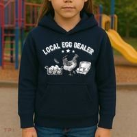 Local Egg Dealer Funny Bleached Chicken Lover Farm Farmer Kids Hoodie thumb 3