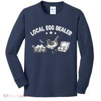 Local Egg Dealer Funny Bleached Chicken Lover Farm Farmer Kids Long Sleeve Shirt thumb 0