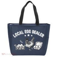 Local Egg Dealer Funny Bleached Chicken Lover Farm Farmer Tote Bag thumb 0