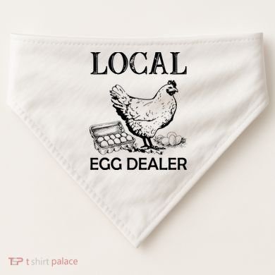 Local Egg Dealer Funny Chicken USA-Made Doggie Bandana
