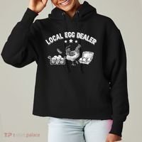 Local Egg Dealer Funny Bleached Chicken Lover Farm Farmer Ladies Heavyweight Boxy Pullover Hoodie thumb 0