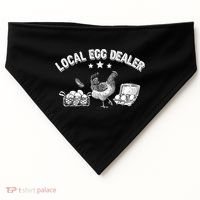 Local Egg Dealer Funny Bleached Chicken Lover Farm Farmer USA-Made Doggie Bandana thumb 0